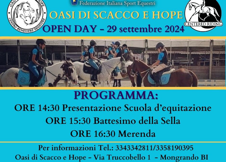 Open Day 29 settembre 2024